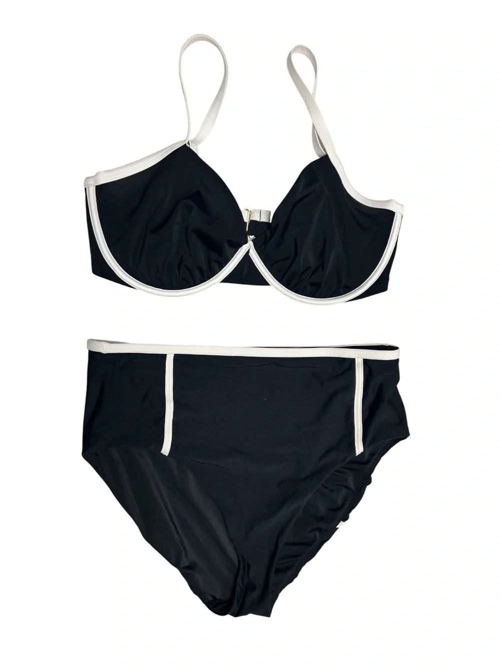 Classic Black & White Trim Bikini Set